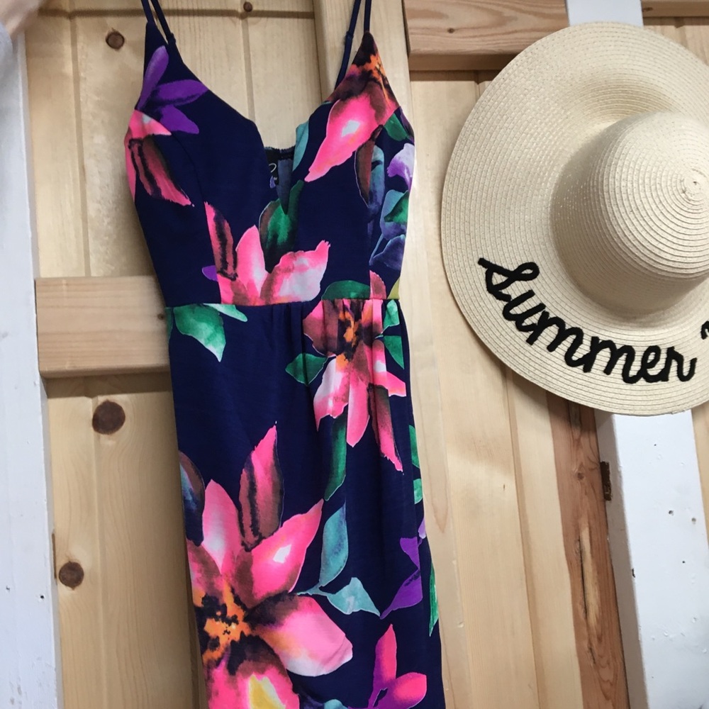 Floral mini high low dress